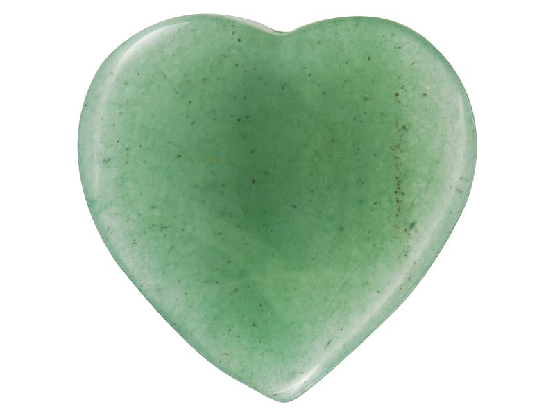 кристалл зеленого авантюрина в форме сердца