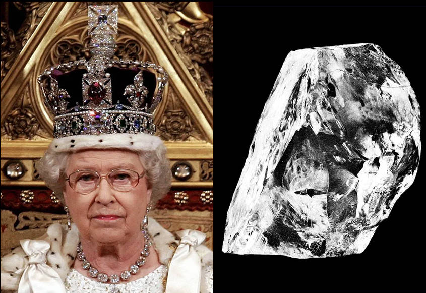 бриллиант Куллинан II был добавлен к Имперской государственной короне покойной королевы;