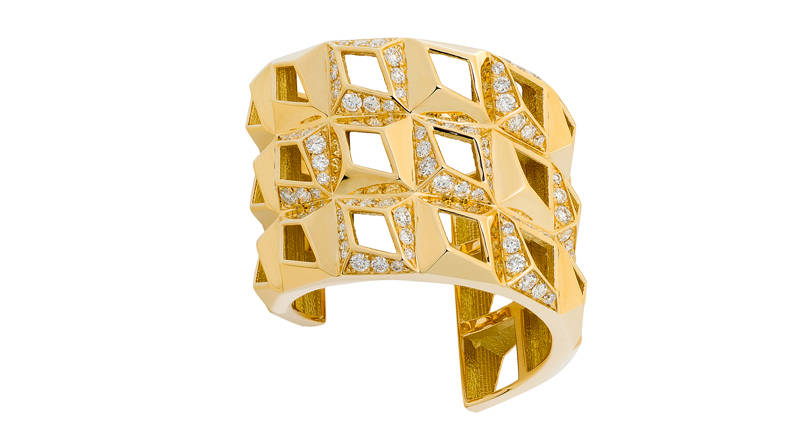 Кольцо Mania Zamani из 18-каратного желтого золота с белыми бриллиантами