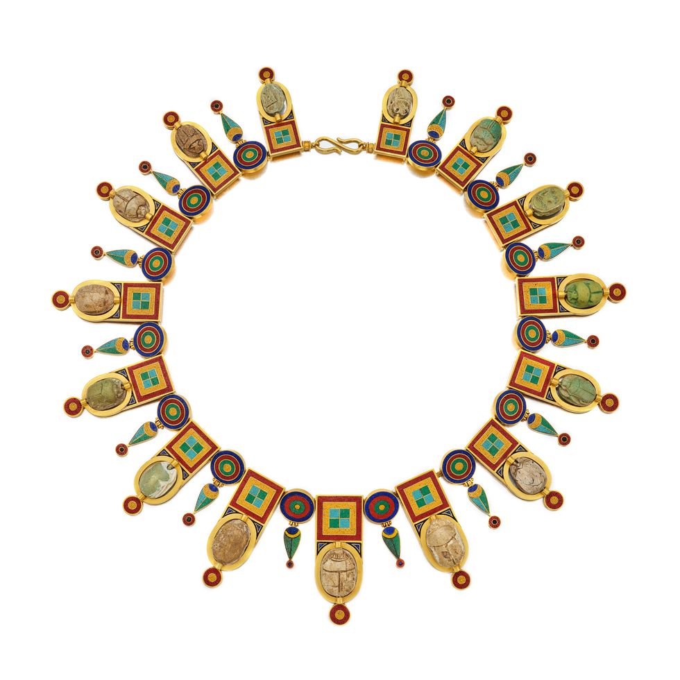 Кастеллани, ожерелье из золота, стеатита, фаянса и микромозаики эпохи египетского возрождения.