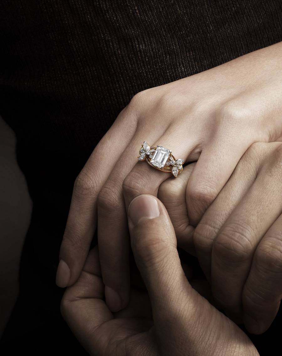 Schlumberger для Tiffany & Co кольцо с двумя бриллиантами и пчелами