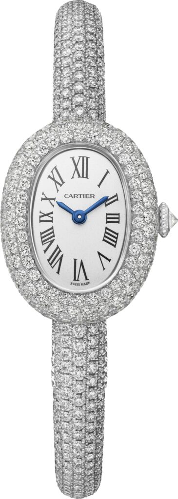 Часы Baignoire de Cartier, мини-модель, белое золото 18 карат, бриллианты