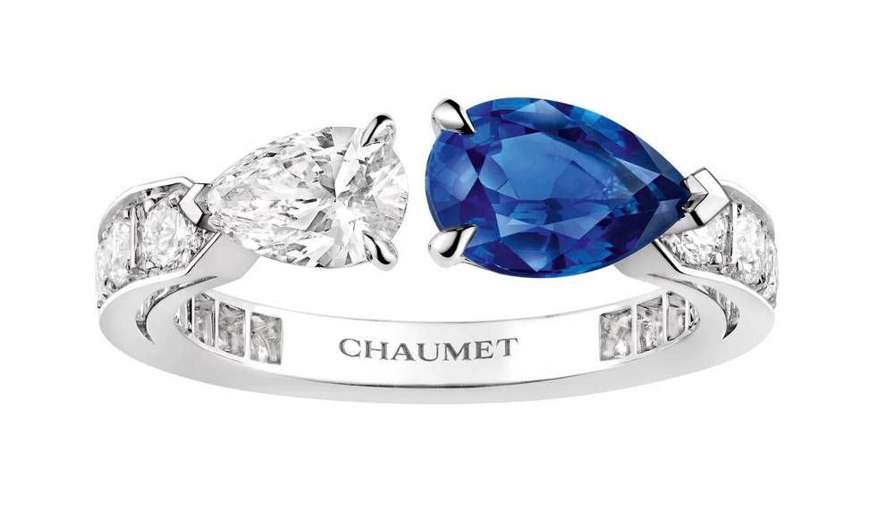 Кольцо Chaumet Joséphine Duo Éternel из белого золота с сапфиром и бриллиантами