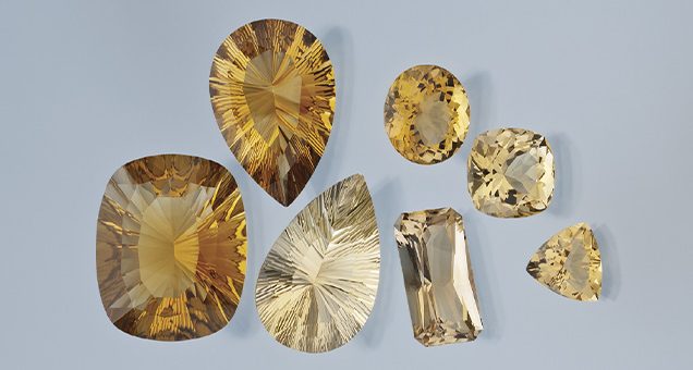 ограненные кристаллы замбийского цитрина