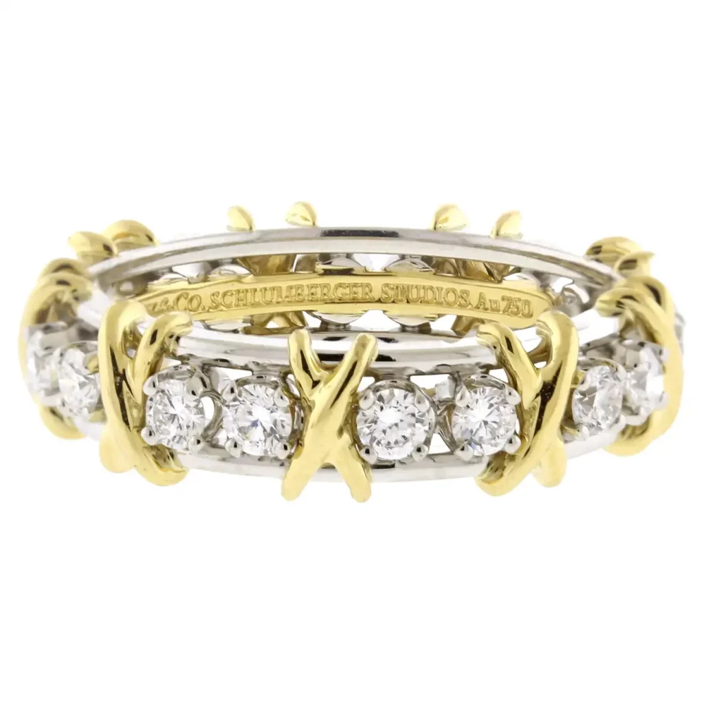 Tiffany & Co. Кольцо Schlumberger из 18-каратного платины с бриллиантами