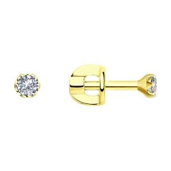 Серьги из желтого золота с бриллиантами (Арт.1021752-2)