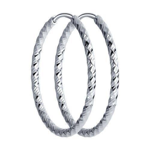 Серьги конго из серебра с алмазной гранью (Арт.94140030)