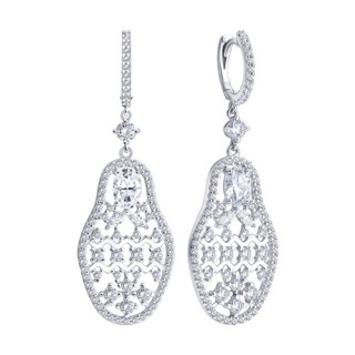Серьги из серебра с фианитами «Ажурная Матрица» SOKOLOV (арт.94-121-00276-1)