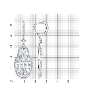 Серьги из серебра с фианитами «Ажурная Матрица» SOKOLOV (арт.94-121-00276-1)