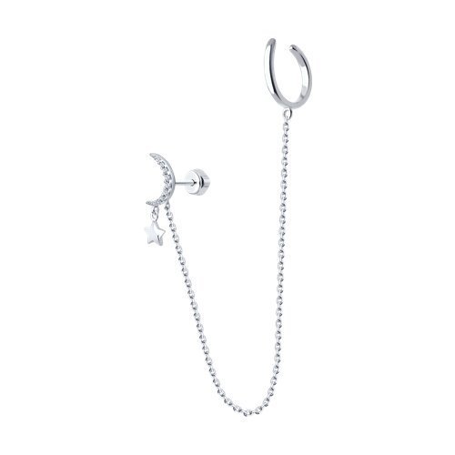 Серьга из серебра с фианитами (Арт.94170251)