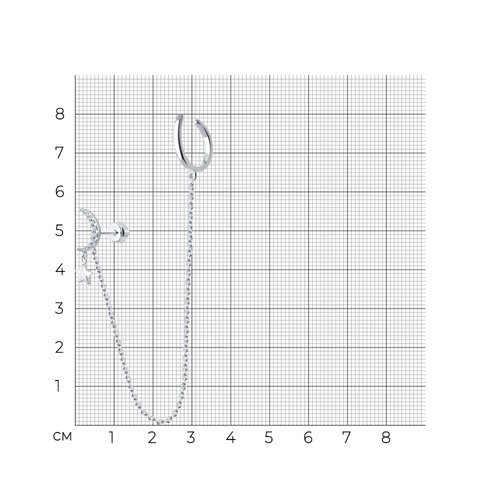 Серьга из серебра с фианитами (Арт.94170251)