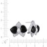 Серьги из белого золота с бриллиантом и ониксом (Арт.e43458a014w001_ox_wg)