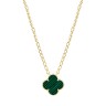 Ожерелье с малахитом «Lucky Clover» серебро 925 Fresh Jewelry (арт.TC-N02028-X-L-Mal-X-X)