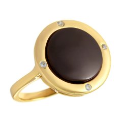 Кольцо из серебра с керамикой и фианитом (Арт.tc-r01066-br-l-x-x-w)
