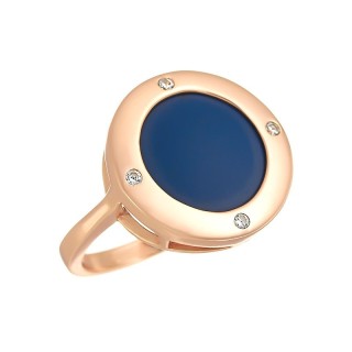 Кольцо серебряное с керамикой и куб. цирконием «Ceramic Grace» Fresh Jewelry (арт.TM-R01066-Вl-G-X-X-W)