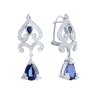 Серьги из белого золота с бриллиантом и сапфиром (Арт.me32578-wd-bs-dbs_sa_sas_wg)