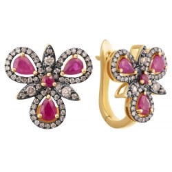 Серьги из золота с бриллиантом и рубином (Арт.me37035-br-ru-yg_sr_dn_ru_ru_yg)