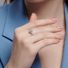 Кольцо из белого золота с бриллиантами «Сияние овала» Соколов (арт.1012623-3)