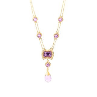 Ожерелье золотое с аметистом и бриллиантами «Pink Dream» MyJewels (арт.N0121P10D-AM501)