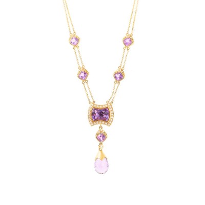 Ожерелье золотое с аметистом и бриллиантами «Pink Dream» MyJewels (арт.N0121P10D-AM501)