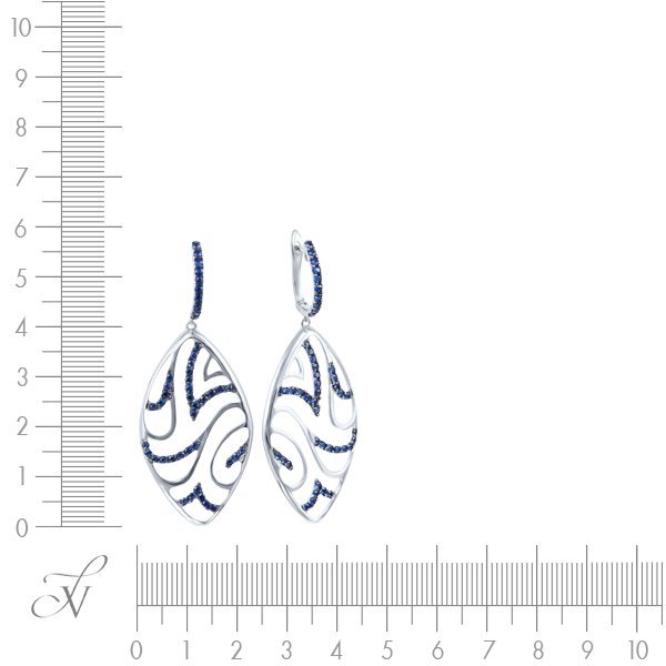 Серьги из белого золота с сапфиром (Арт.nw0001h-w_s_sa_wg)