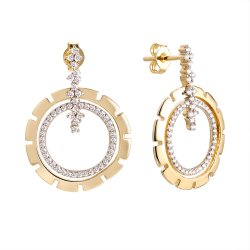 Серьги из серебра с фианитом (Арт.cz-e05660-x-lw-x-x-w)