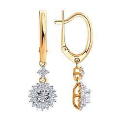 Серьги из комбинированного золота с бриллиантами (Арт.1021538)