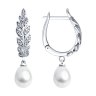 Серьги из серебра с жемчугом и фианитами (Арт.92022966)