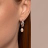 Серьги из серебра с жемчугом и фианитами (Арт.92022966)