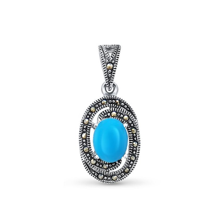 Подвеска Серебряные крылья (Арт.230017-282-39_biryuzapr_markazit)