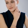 Браслет из белого золота с сапфирами и бриллиантами выращенными (Арт.2050097-3-5)