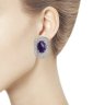 Серьги из серебра с чароитом (Арт.94-320-00895-1)