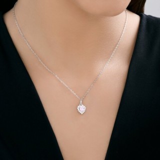 Колье из серебра с фианитами «Розовое Сердце» Соколов (арт.9407)