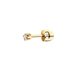 Серьга из серебра с фианитом «Золотой Луч» Соколов (арт.93170010)