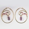 Серьги золото с аметистом и розовым сапфиром «Вихрь грез» MYJEWELS (арт.E33301A_SR_PS_AM_YG)