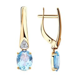 Серьги золотые пробы 375 с топазом (Арт.31-321-00216-1)