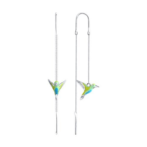 Серьги из серебра с эмалью (Арт.94026026)