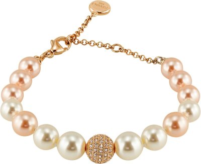 Браслет из серебра с жемчугом и куб. цирконием (Арт.1b-rk-2-12)