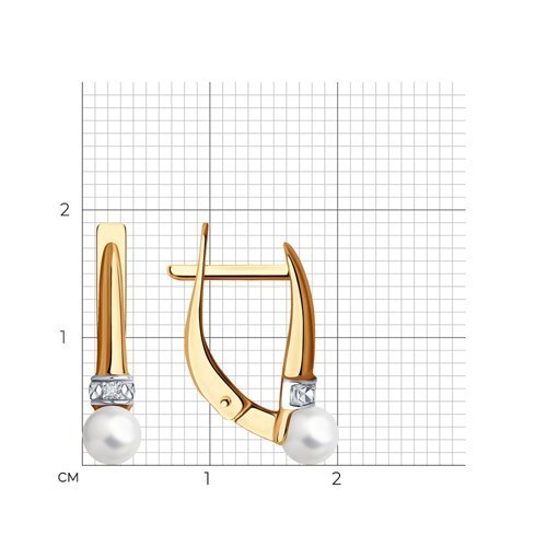 Серьги из золота с жемугом и бриллиантами (Арт.51-220-01828-1)