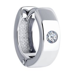 Серьга из серебра с фианитом (Арт.94170292)