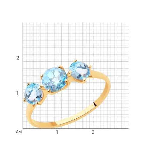 Кольцо золотое пробы 585 с топазом (Арт.51-310-00293-1)