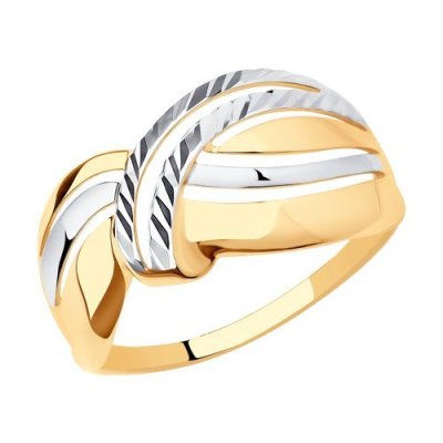 Кольцо из золота с алмазной гранью (Арт.017114)