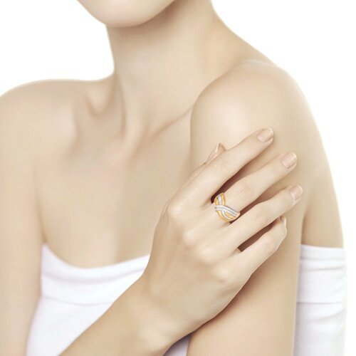 Кольцо из золота с алмазной гранью (Арт.017114)