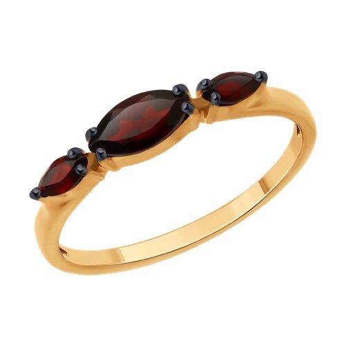 Кольцо золотое с гранатом «Три Огня» SOKOLOV (арт.02465)