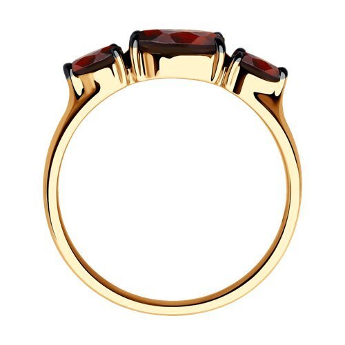 Кольцо золотое с гранатом «Три Огня» SOKOLOV (арт.02465)
