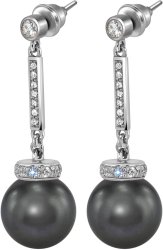 Серьги из серебра с жемчугом и кристаллом swarovski (Арт.abs-6-12-32-s)