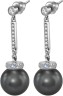 Серьги серебряные с жемчугом и куб. цирконием Pearl Kiss 32S Rivoli (арт.ABS-6-12-32-S)