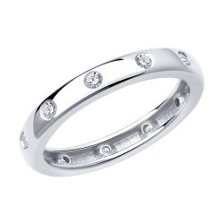 Кольцо из серебра с фианитами (Арт.94012490)