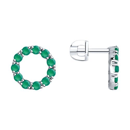 Серьги из серебра с агатами (Арт.92023014)