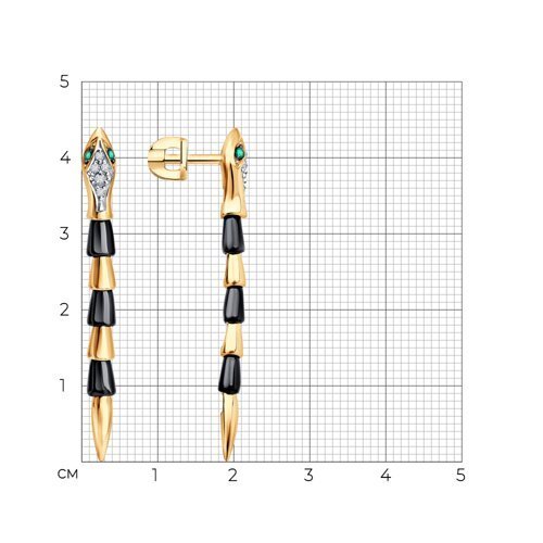 Серьги из золота с миксом камней (Арт.6025155)